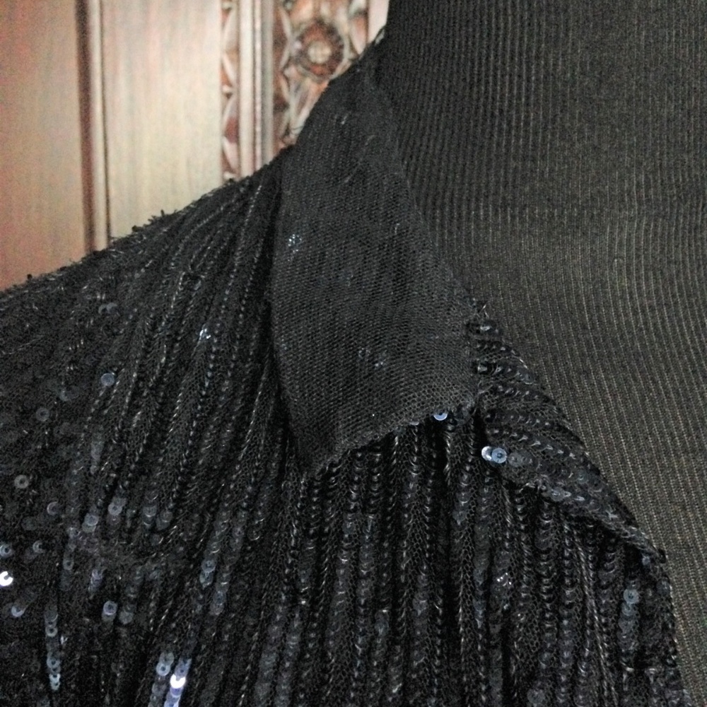 NWT FREE PEOPLE CROPPED BLUE SEQUIN JACKET, SIZE S - Picture 4 of 7